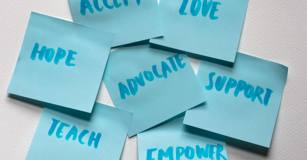 Positive affirmations on a mirror promoting self-worth and healthy boundaries,self advocacy