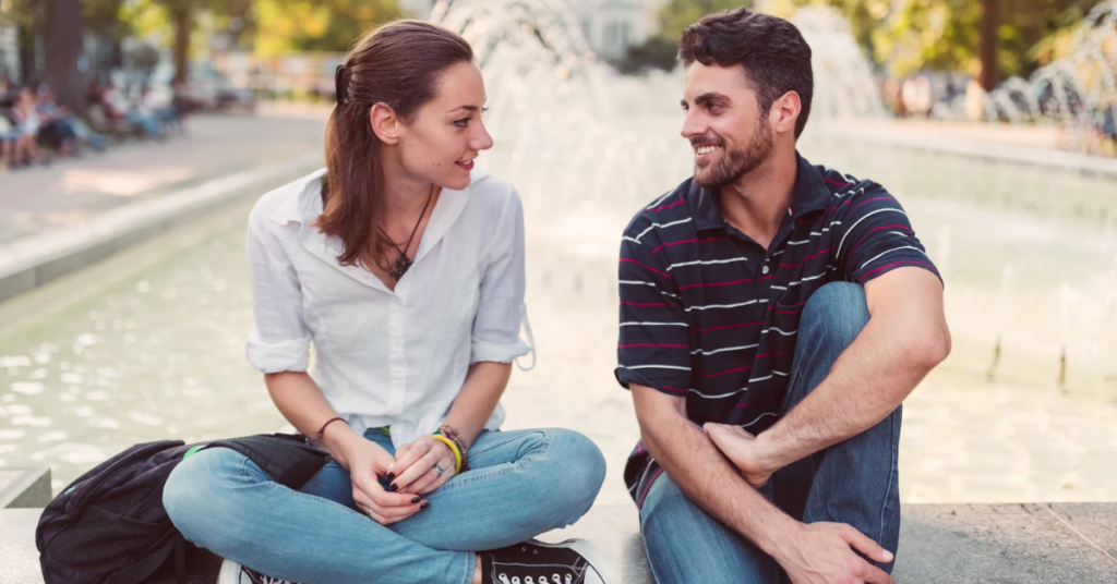 Couple practicing clear, healthy communication in their first year of marriage.