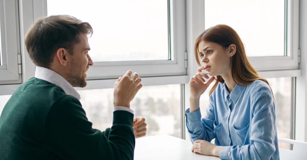 Newlyweds setting boundaries in marriage through open communication