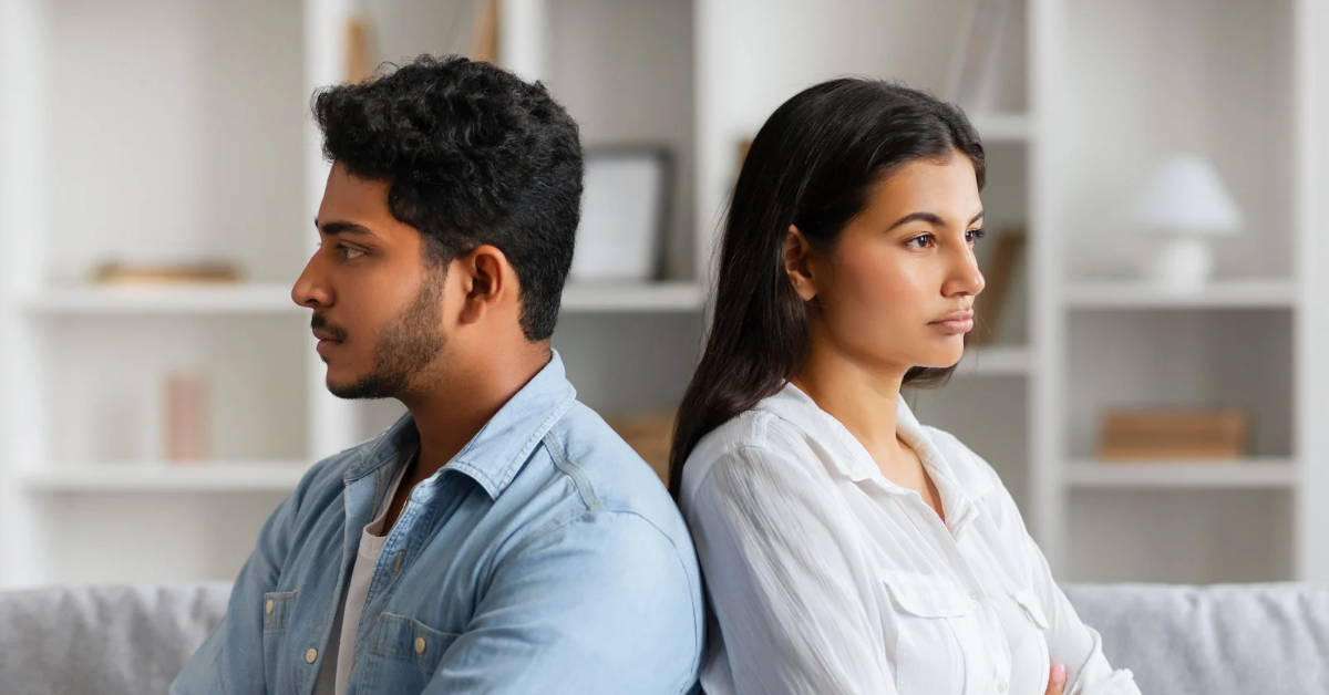 Tension and silence between a couple after an argument.