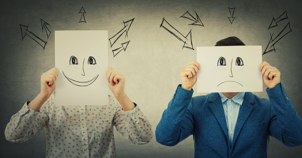 llustration showing personality contrasts like introvert and extrovert traits in relationships